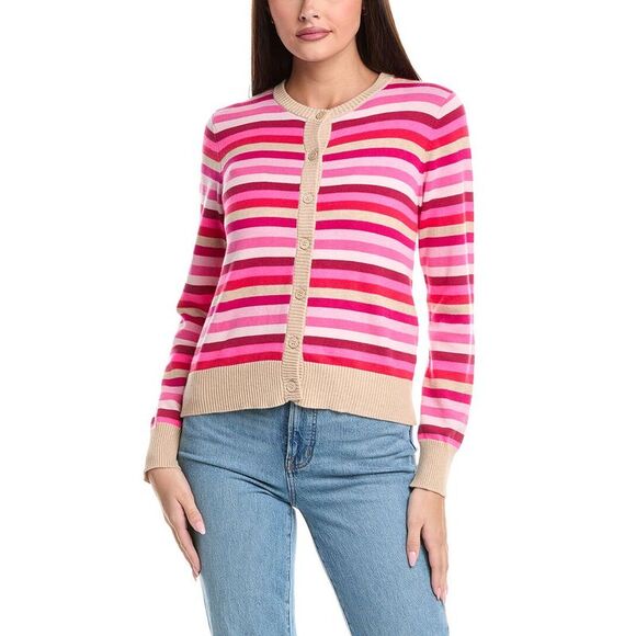 Wispr Womens  Winter Rainbow Silk-Blend Cardigan, Beige - Picture 1 of 3
